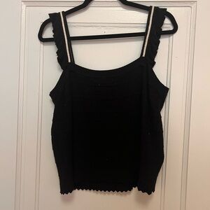 Black Sleeveless Knit Top